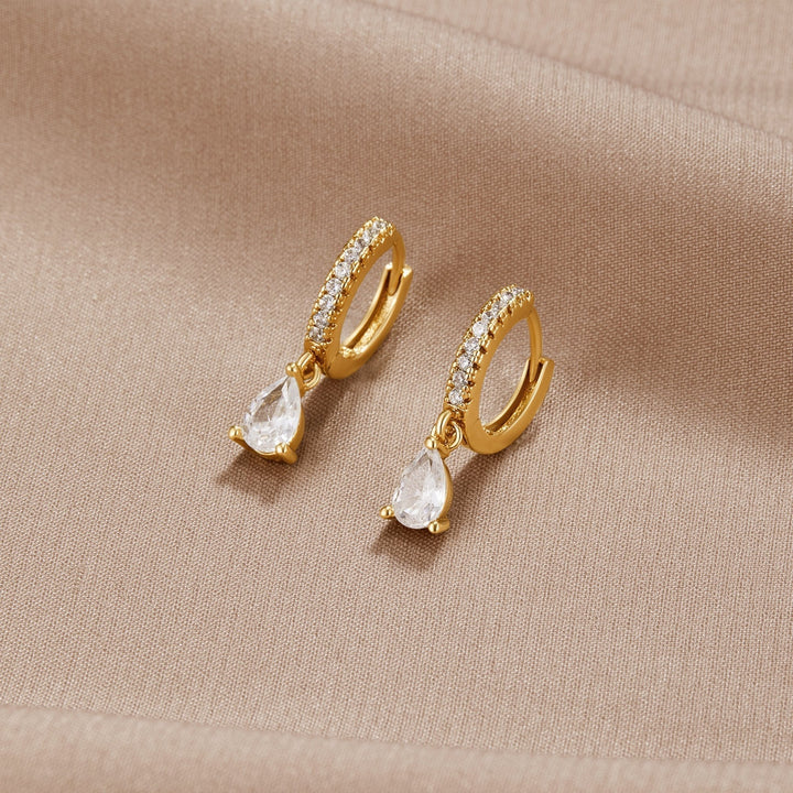Pendientes de Cristal color oro Premium